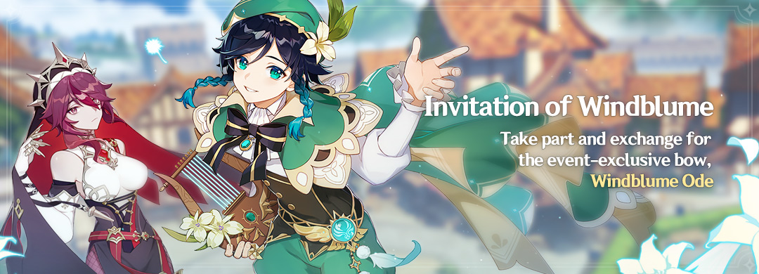 Invitation Of Windblume Take Part And Exchange For The Event Exclusive Bow Windblume Ode